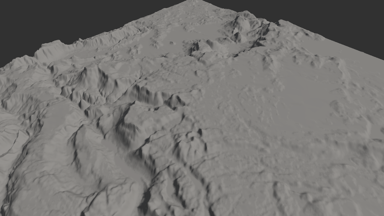 Neutral-grey close-up of four adjacent terrain tiles meeting cleanly at their shared seam